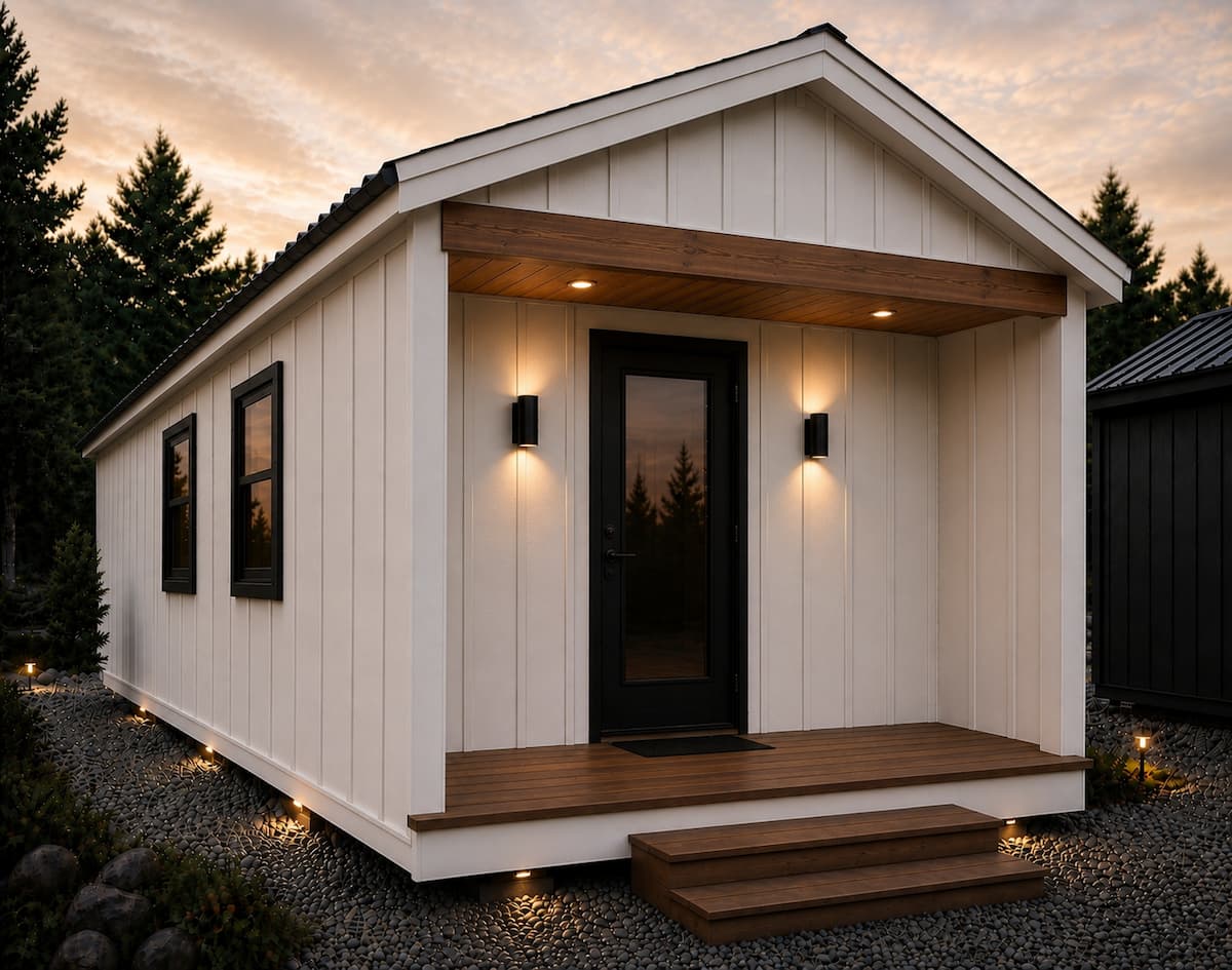 Representative photo of a Silverwood Chalet Nordic-inspired cabin shell